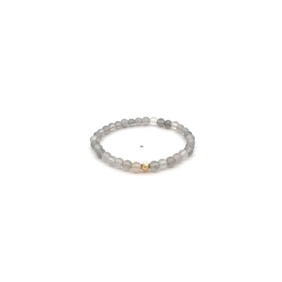 Natural Labradorite Gemstones Mini 4mm 18K Bar Faceted Charm Bead - Picture 1 of 5